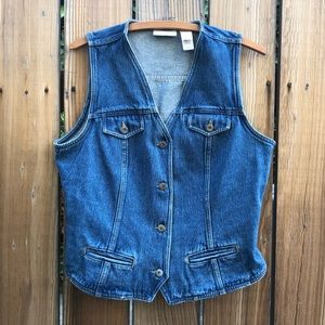 Vintage Liz Claiborne blue denim vest top M